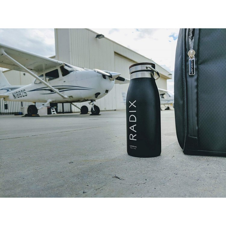 Radix Supervac ΘΕΡΜΟ - Vacuum-Insulated Travel Bottle 350ml - ΜΑΥΡΟ - RDX007BS
