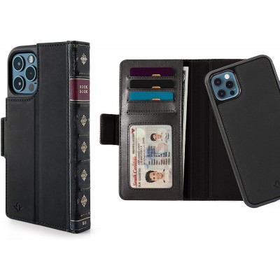 Case Twelve South BookBook Leather MagSafe FOLIO 3in1 for APPLE iPhone 12, 12 PRO 6.1 - BLACK - TW-12-2029 