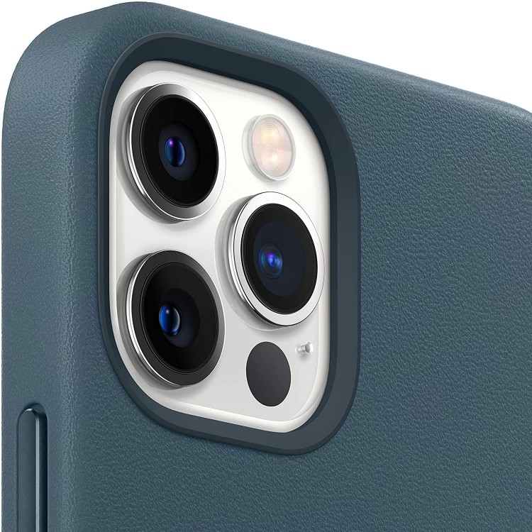 Θήκη Γνήσια Apple MagSafe Δερμάτινη για Apple iPhone 12, 12 Pro - ΜΠΛΕ Baltic Blue Albastru - MHKE3ZMA