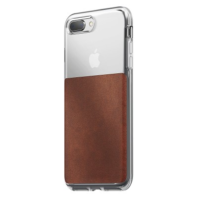 NOMAD θήκη δερμάτινη για Apple iPhone 7 Plus, 8 PLUS CLEARCASE slim - ΔΙΑΦΑΝΗ rustic KAΦΕ - NM21GR0200