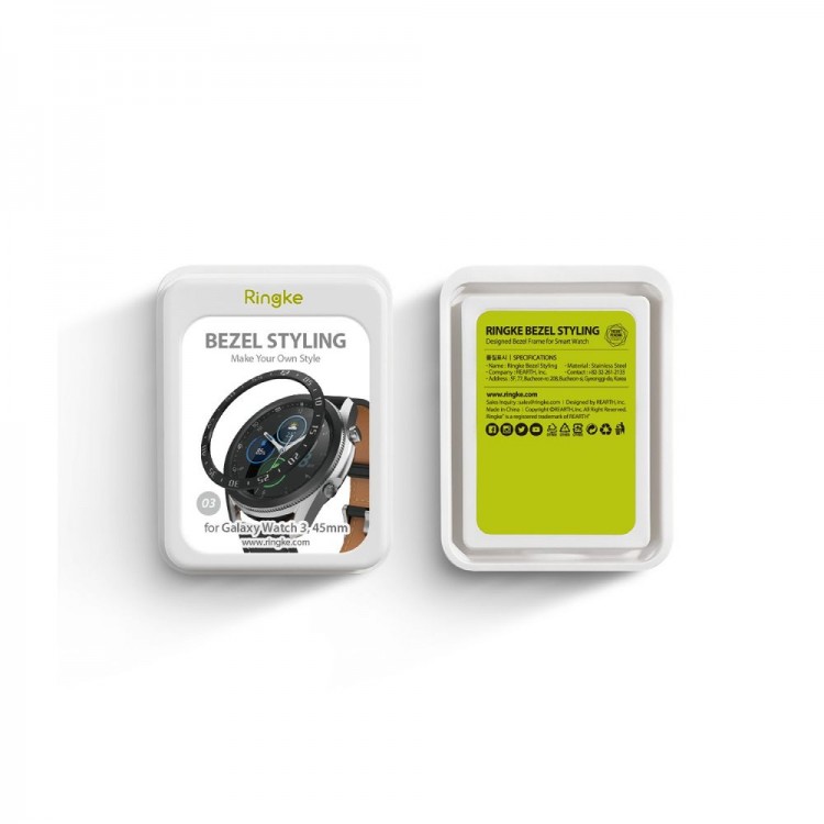 Ringke Bezel Στεφάνι προστασίας για Samsung Galaxy Watch 3 45mm - Stainless Steel - ΜΑΥΡΟ - GW-46-06