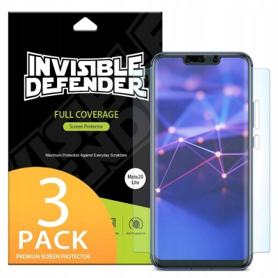 RINGKE INVISIBLE DEFENDER Case FRIENDLY Screen Protector FULL CURVED 3D for HUAWEI MATE 20 LITE - 3 PCS - CLEAR