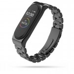 Tech Protect STAINLESS BRACELET λουράκι για XIAOMI MI BAND 3, 4 smartwatch - ΜΑΥΡΟ