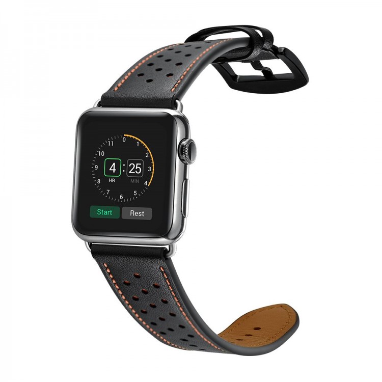 TECH-PROTECT Δερμάτινο Strap Modern για Apple Watch 1,2,3 - 42mm - ΜΑΥΡΟ