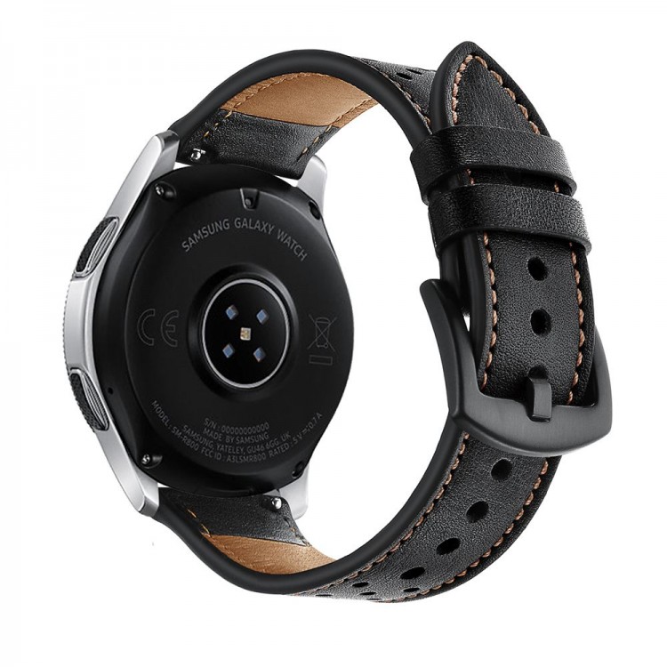 Tech Protect Δερμάτινο λουράκι για NEW Samsung galaxy smartwatch 2018 42MM - ΜΑΥΡΟ