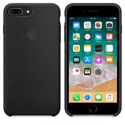 Θήκη Γνήσια Apple Silicone για iPhone 7 PLUS, 8 PLUS - ΜΑΥΡΟ 