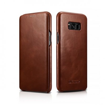 Case ICARER FOLIO Leather VINTAGE for SAMSUNG GALAXY S8 - BROWN
