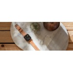 Nomad Horween Δερμάτινο Strap NATURAL Modern για Apple Watch SERIES - 38mm-40mm-41mm - ΑΝΟΙΚΤΟ ΚΑΦΕ με ΧΡΥΣΟ Nude ΚΛΙΠ - NM10JNT000