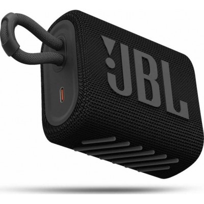 JBL GO3 Portable Bluetooth Speaker, Waterproof IP67 Bluetooth Palm Sized Water Resistant - Black - JBLGO3BLK
