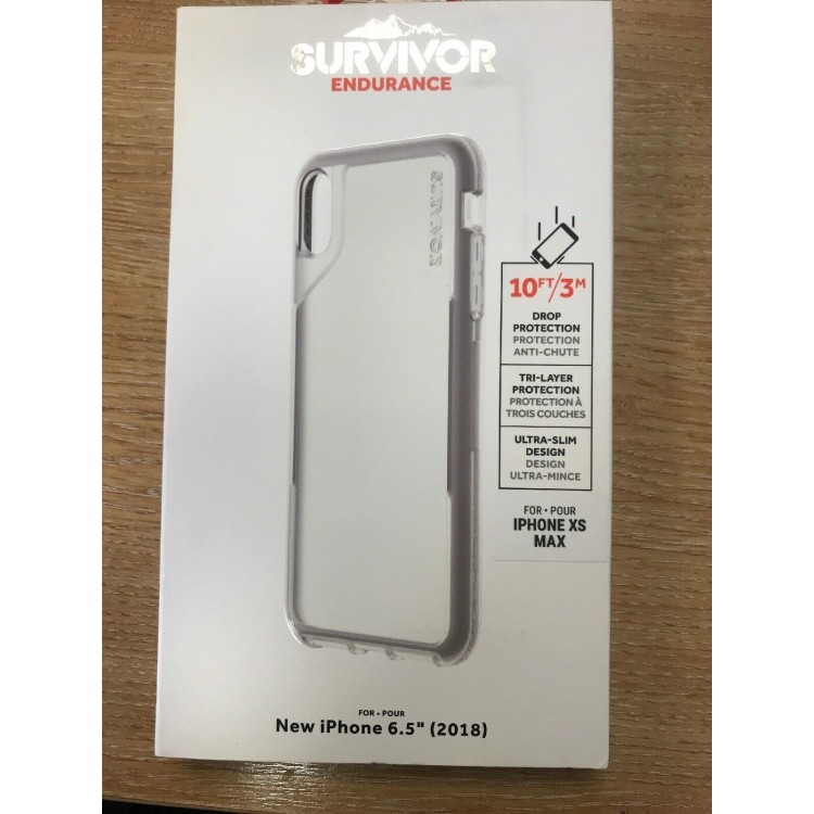 Θήκη Griffin Survivor Endurance cover για Apple iPhone XS MAX - ΔΙΑΦΑΝΟ ΓΚΡΙ - GR-GIP-015-CGY 
