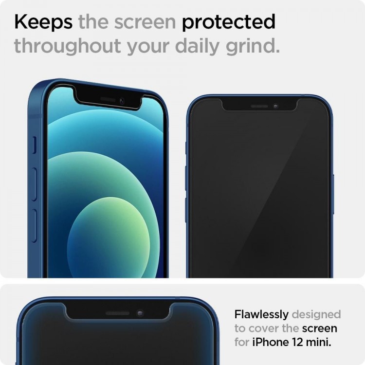 Spigen SGP Γυαλί προστασίας GLAS.tR EZ Fit SLIM CASE FRIENDLY για APPLE iPhone 12 MINI 5.4 , 2-PACK - ΔΙΑΦΑΝΟ - AGL01811