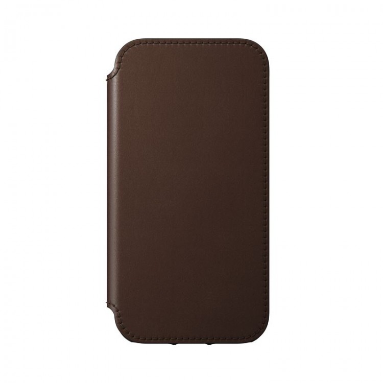 NOMAD θήκη Πορτοφόλι δερμάτινη Folio Rugged rustic MagSafe για Apple iPhone 13 PRO 6.1 - ΚΑΦΕ - NM01074885 