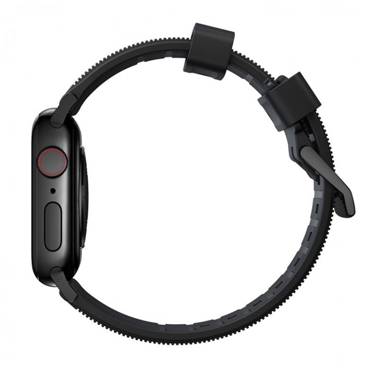 NOMAD Sport Rugged Strap Waterproof silicone για Apple Watch 1,2,3,4,5,6,SE - 42mm-44mm & Apple Watch 7 45mm - ΜΑΥΡΟ - NM1A41BN00