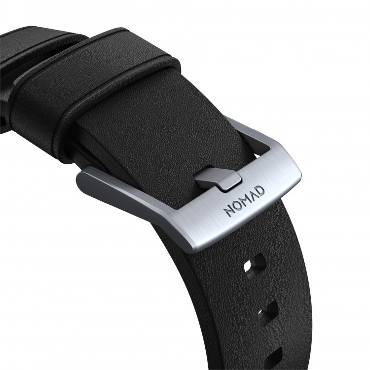 Nomad Waterproof Δερμάτινο ACTIVE Strap Pro για Apple Watch 1,2,3,4,5,6 - 42mm-44mm - ΜΑΥΡΟ ΑΣΗΜΙ - NM1A41SNW0