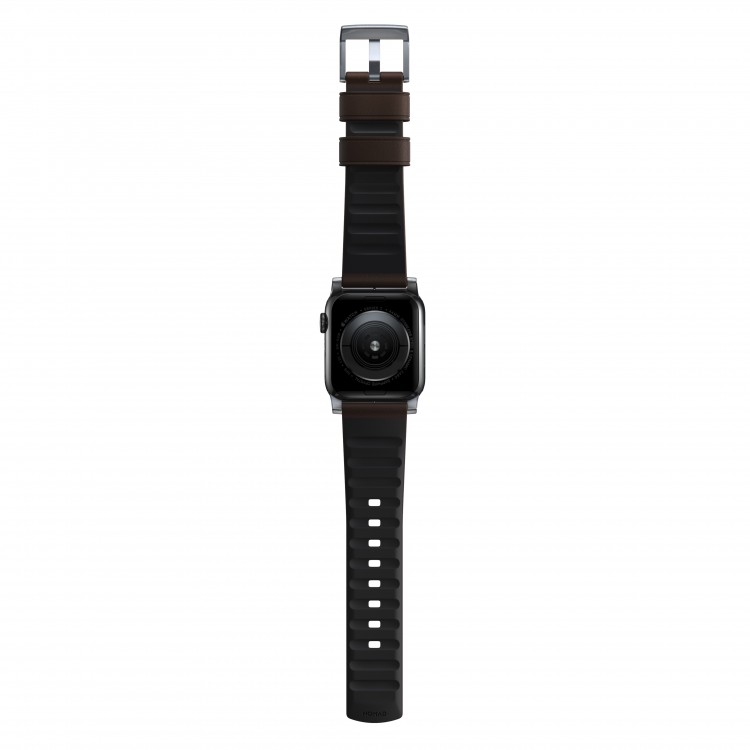 Nomad Waterproof Δερμάτινο ACTIVE Strap Pro για Apple Watch 1,2,3,4,5,6 - 42mm-44mm - ΚΑΦΕ ΑΣΗΜΙ - NM1A4mSNW0