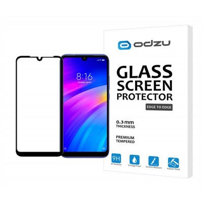 Γυαλί Προστασίας Odzu Glass Screen Protector, E2E για Xiaomi Redmi 7 - ΜΑΥΡΟ