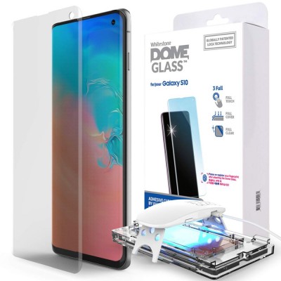 WHITESTONE DOME Γυαλί προστασίας Fullcover 3D 9H 0.33MM FULL CURVED για Samsung Galaxy S10 - ΔΙΑΦΑΝΟ