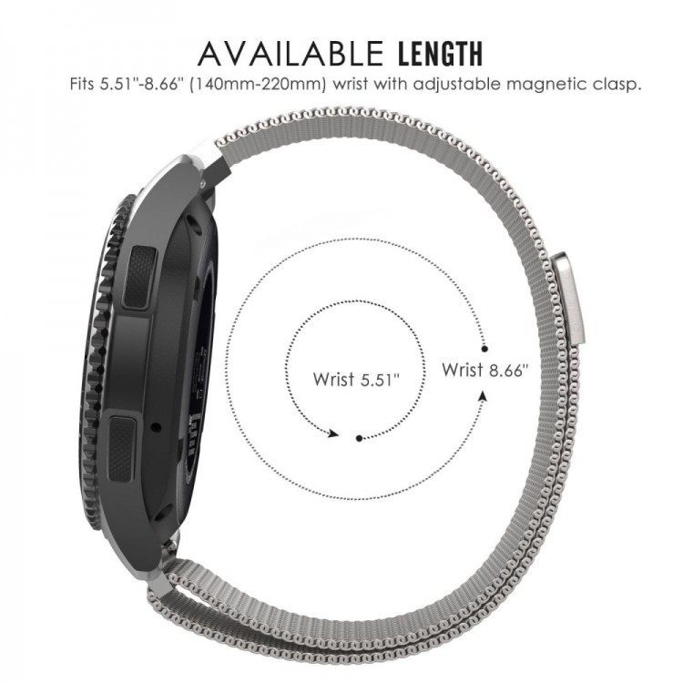 Tech Protect MILANESEBAND λουράκι για Samsung galaxy smartwatch GEAR S3 - ΑΣΗΜΙ