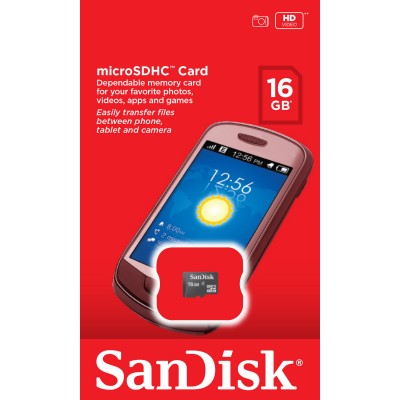 SanDisk microSD UHS-I 16GB CLASS 4 SDSDQM-016G-B35