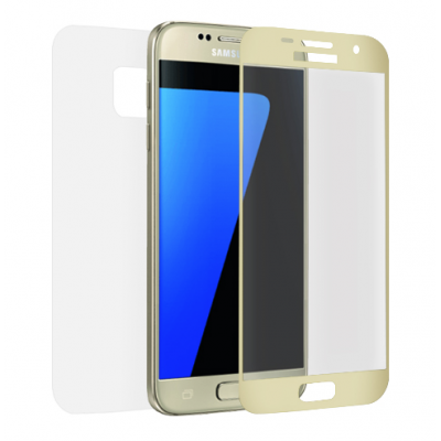 Screen Protector Fullcover STAR-CASE Tempered Glass for Samsung G930F Galaxy S7 - GOLD