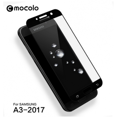 Screen Protector Fullcover BS MOCOLO TG+3D 0.3MM Tempered Glass for Samsung Galaxy A3 2017 - BLACK 