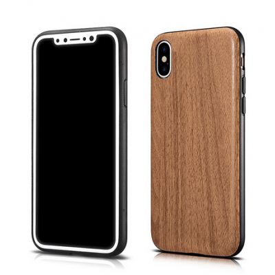 Case XOOMZ Back Case Wood Embossed for iPhone X - BROWN