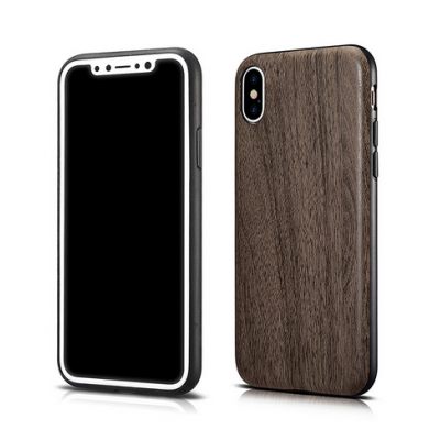 Case XOOMZ Back Case Wood Embossed for iPhone X - COFFEE