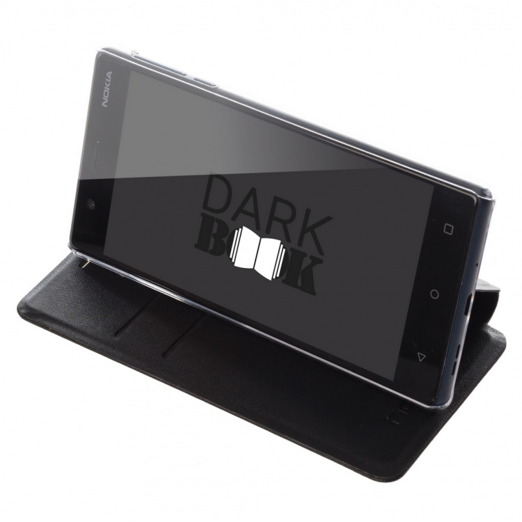 Θήκη Honju DarkBook Δερματινη για Nokia 3 - ΜΑΥΡΗ - 88017