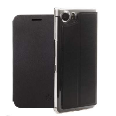 Case honju DarkBook Folio LEATHER VEGAN for Blackberry KEYone - BLACK - 88015
