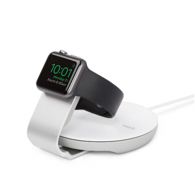 Moshi Travel Stand Compact Charging Dock for Apple Watch Series 1, 2, 3, 4 - 38mm 42mm 44mm- SILVER WHITE - MO-99MO053101