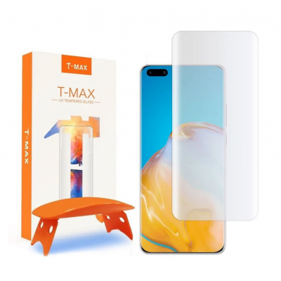 T-MAX UV GLASS Γυαλί προστασίας Case Friendly Fullcover 3D FULL CURVED 0.3MM  για HUAWEI P40 PRO - ΔΙΑΦΑΝΟ - TMX041