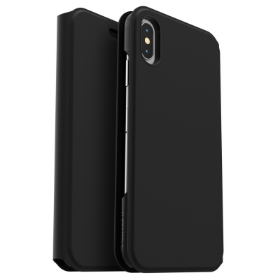 Case Otterbox Strada Series Via Magnetic Folio for Apple iPhone X, XS - Night BLACK - 77-62738