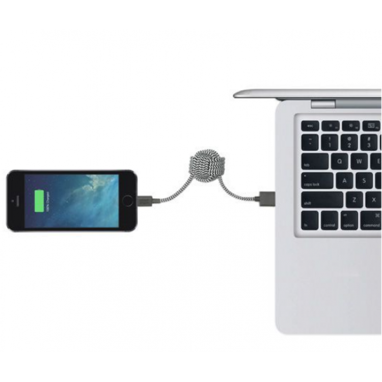 NATIVE UNION Key cable Μπρελόκ Καλώδιο LIGHTNING mfi για Apple iPhone, 15εκ. - Zebra - NU-KEY-L-ZEB-NP