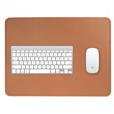 JT Berlin Leather Desk PAD and MOUSE PAD - Cognac BROWN - 10426