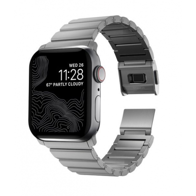 Nomad Titanium V2 BAND Strap Bracelet for Apple Watch SERIES - 42mm-44mm-45mm-49mm ULTRA - SILVER - NM1A4HSXT0 