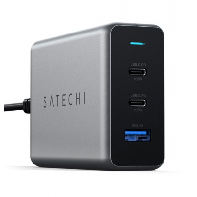 Satechi 100W USB-C PD GaN Compact Desktop Charger HUB - GREY - SA-ST-TC100GM-EU