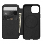 NOMAD θήκη Πορτοφόλι δερμάτινη Folio Rugged rustic MagSafe για Apple iPhone 13 6.1 - ΜΑΥΡΟ - NM01077985