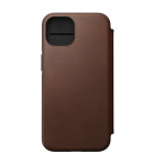 NOMAD θήκη Πορτοφόλι δερμάτινη Folio Rugged rustic MagSafe για Apple iPhone 13 6.1 - ΚΑΦΕ - NM01073185