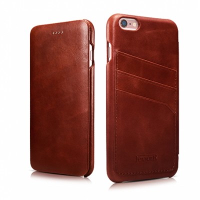 Case iCarer VINTAGE Card Leather Series CURVED EDGE for iPhone 6 6s PLUS - BROWN TAN