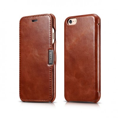Case ICARER FOLIO Leather VINTAGE for Apple iPhone 6 6S - BROWN TAN