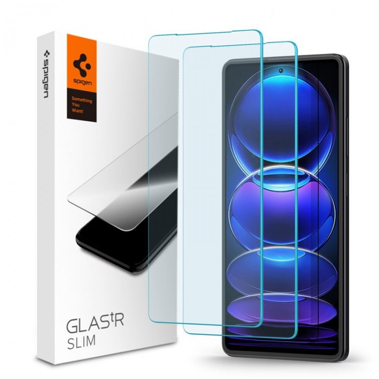 SPIGEN SGP Γυαλί προστασίας GLAS.TR SLIM 2-PACK για Xiaomi Redmi Note 12 Pro 5G/Redmi Note 12 Pro+ 5G/POCO X5 Pro 5G - 2 τεμ. - AGL06045 - ΔΙΑΦΑΝΟ 