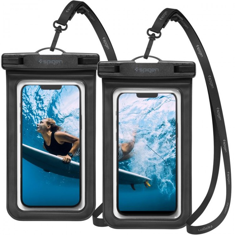 Θήκη Spigen SGP Aqua Shield Αδιάβροχη A601 για Smartphones 6.9" - 2 ΤΕΜ - ΜΑΥΡΟ - AMP04523