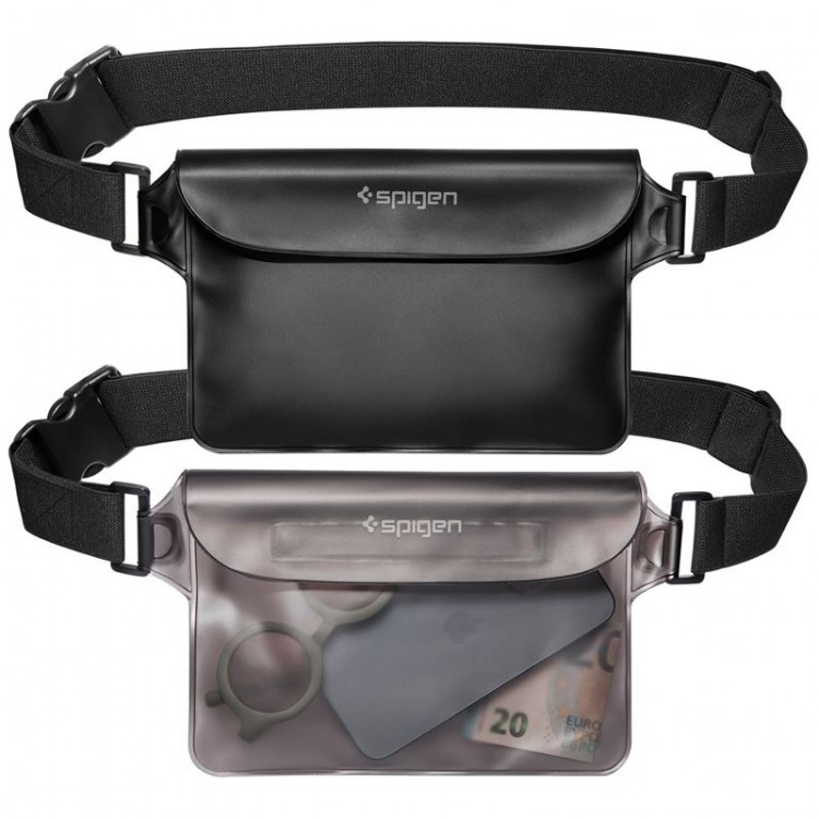 Spigen Aqua Shield WaterProof Waist Bag A620 2 τεμ. - ΜΑΥΡΟ / ΓΚΡΙ ΔΙΑΦΑΝΟ - AMP04531