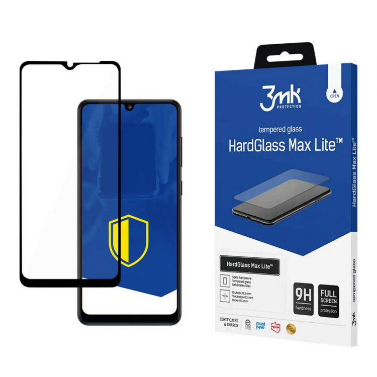 3MK Γυαλί προστασίας 9H HardGlass Max Lite GLASS για Samsung GALAXY A32 5G 2021/ GALAXY A12 - ΜΑΥΡΟ