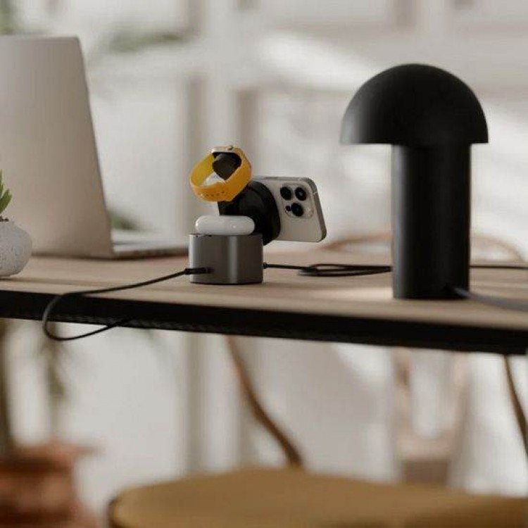 ALOGIC PowerPod 4-σε1 Universal Φορτιστής ταξιδίου, Qi2/MagSafe Wireless Charger for iPhone, Apple Watch, Earbuds και USB-C συσκευές - ΜΑΥΡΟ - AL-AL41WCPO-BK