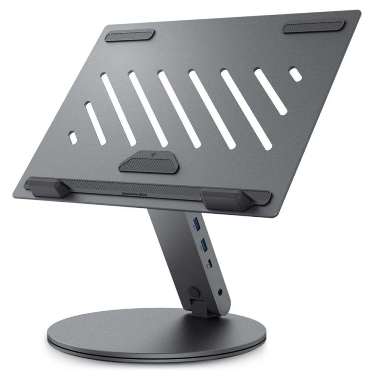 SPIGEN SGP ArcDock 6-σε-1 LD204H LAPTOP STAND HUB UNIVERSAL περιστρεφόμενη βάση Aλουμινίου για Noteboos, laptops εώς 15.6" - ΓΚΡΙ  - AMP08885