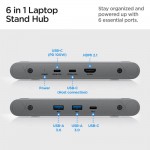 SPIGEN SGP ArcDock 6-σε-1 LD204H LAPTOP STAND HUB UNIVERSAL περιστρεφόμενη βάση Aλουμινίου για Noteboos, laptops εώς 15.6" - ΓΚΡΙ  - AMP08885