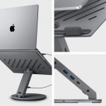 SPIGEN SGP ArcDock 6-σε-1 LD204H LAPTOP STAND HUB UNIVERSAL περιστρεφόμενη βάση Aλουμινίου για Noteboos, laptops εώς 15.6" - ΓΚΡΙ  - AMP08885