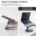 SPIGEN SGP ArcDock 6-σε-1 LD204H LAPTOP STAND HUB UNIVERSAL περιστρεφόμενη βάση Aλουμινίου για Noteboos, laptops εώς 15.6" - ΓΚΡΙ  - AMP08885