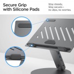 SPIGEN SGP ArcDock 6-σε-1 LD204H LAPTOP STAND HUB UNIVERSAL περιστρεφόμενη βάση Aλουμινίου για Noteboos, laptops εώς 15.6" - ΓΚΡΙ  - AMP08885